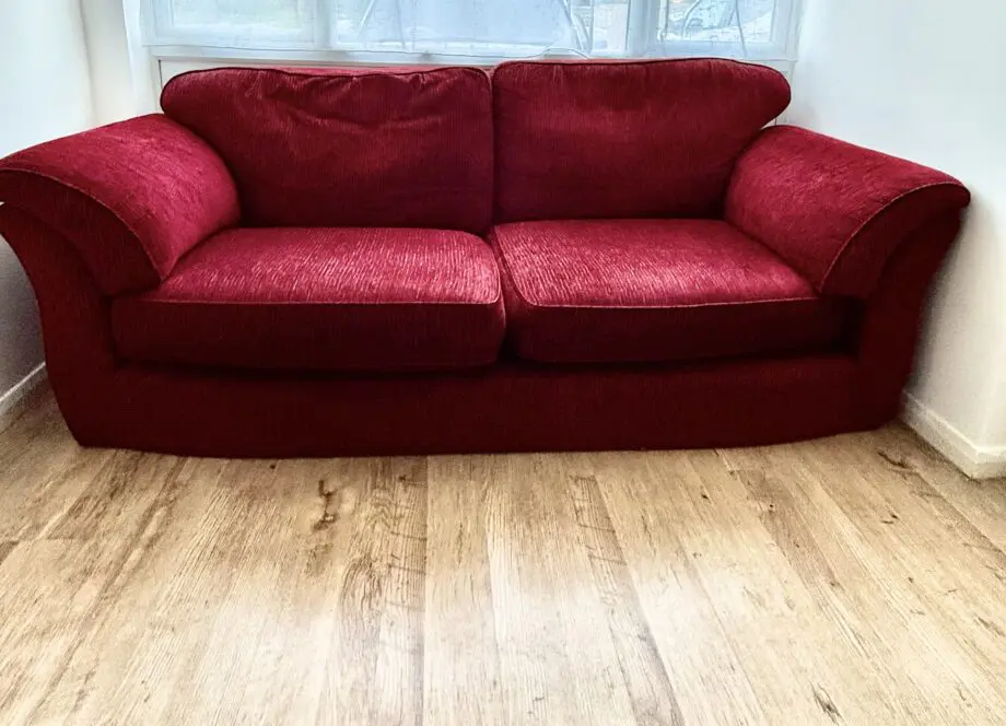 Red 3 seater sofa