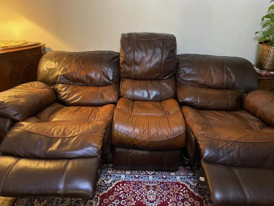Leather Power Recliner Sofa