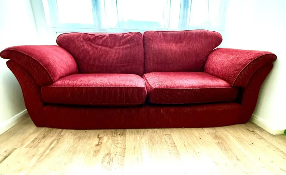 Red 3 seater sofa