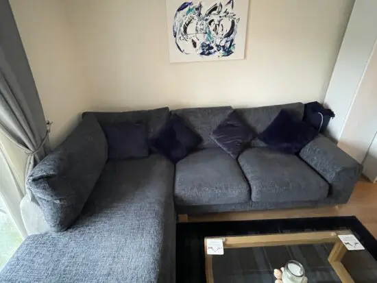 Next Corner Chaise Bouche Chenille Sofa