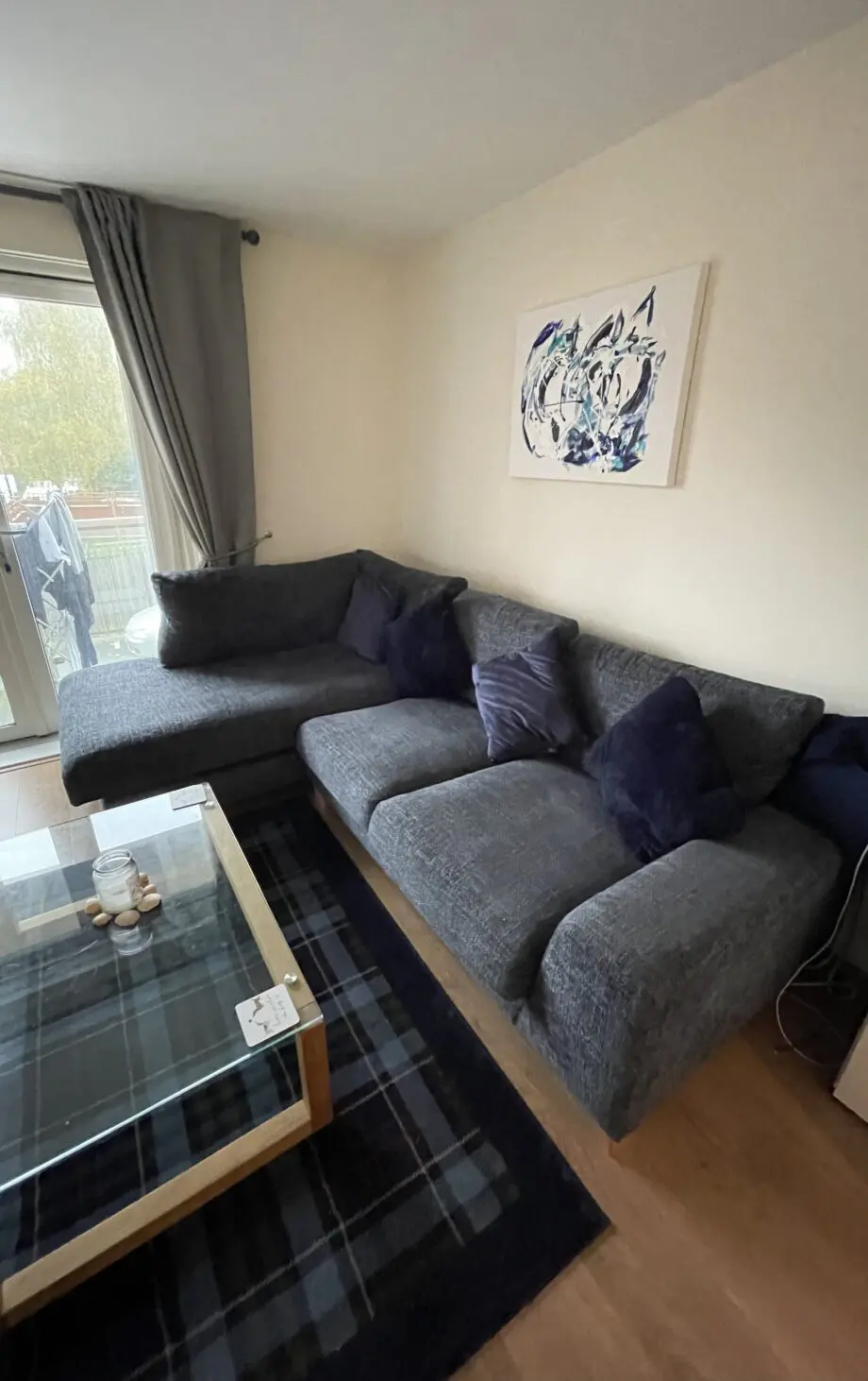 Next Corner Chaise Bouche Chenille Sofa