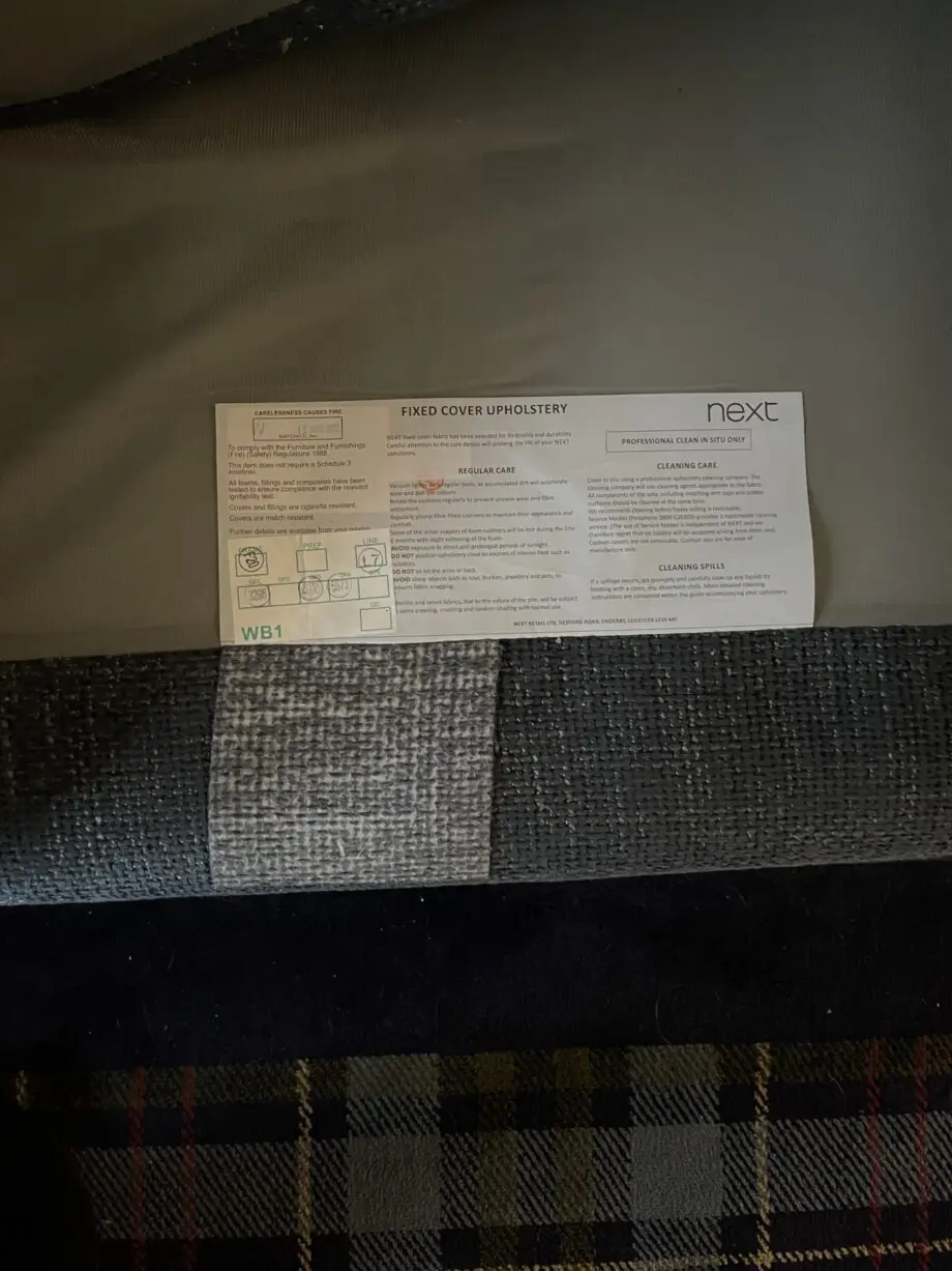 Next Corner Chaise Bouche Chenille Sofa