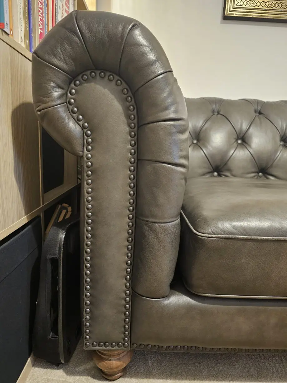 Allington 2 Seater Brown Leather Chesterfield Sofa