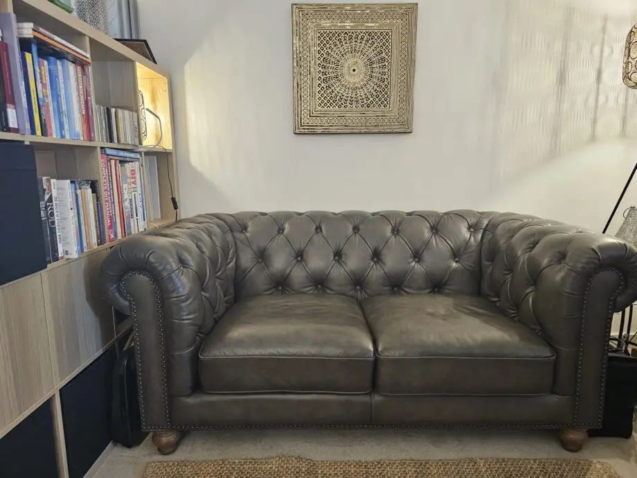 Allington 2 Seater Brown Leather Chesterfield Sofa