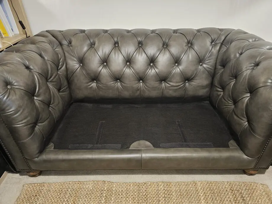 Allington 2 Seater Brown Leather Chesterfield Sofa
