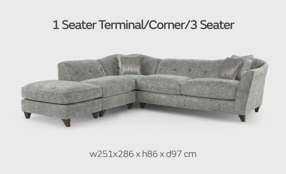Sofology Bartelli Corner Sofa & foot stool charcoal slate mix - Great Condition