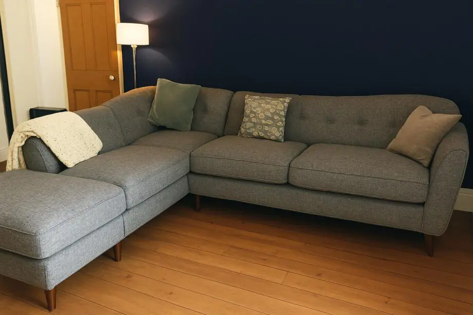 Sofology Bartelli Corner Sofa & foot stool charcoal slate mix - Great Condition