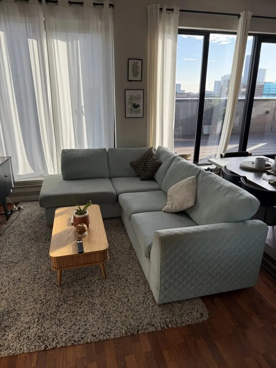 Dfs Light Blue Orka Corner Sofa Available Best & Discounted Price