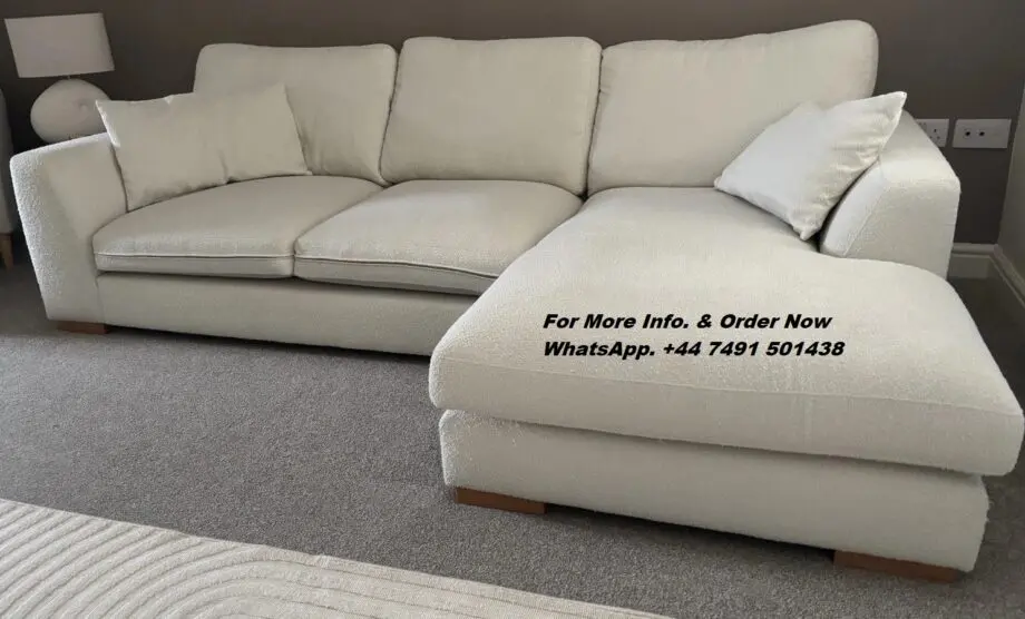 Calix DFS Left Hand Facing Large Chaise End Sofa Ivory Cream