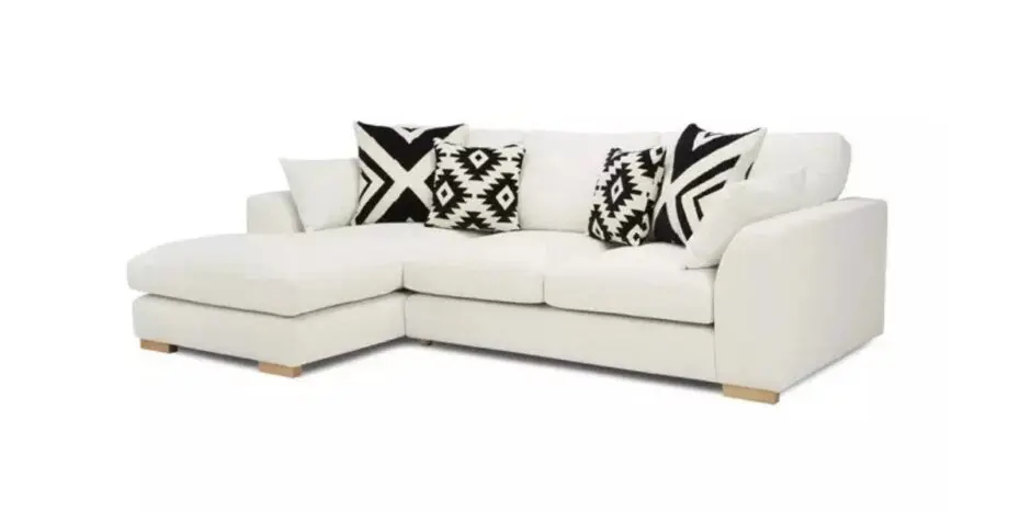 Calix DFS Left Hand Facing Large Chaise End Sofa Ivory Cream