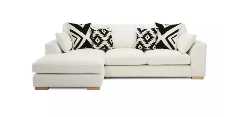 Calix DFS Left Hand Facing Large Chaise End Sofa Ivory Cream