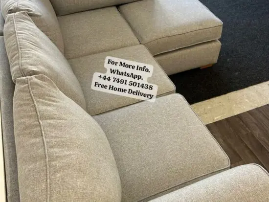 Next Brand Beige L-Shape Sofa For Sale