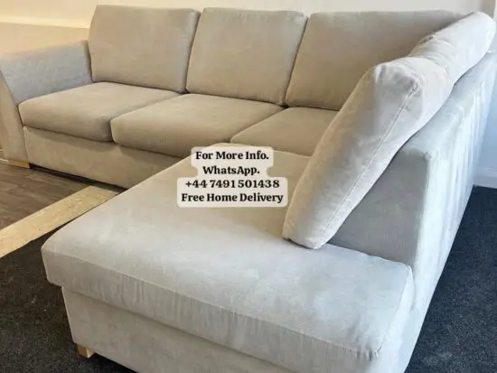 Dfs Orka Upholstered in a Beige fabric & Foam Seat Cushions