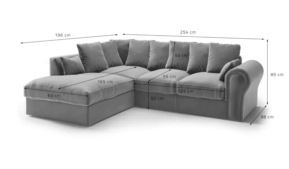 Baron Grey Corner Sofa For Sale