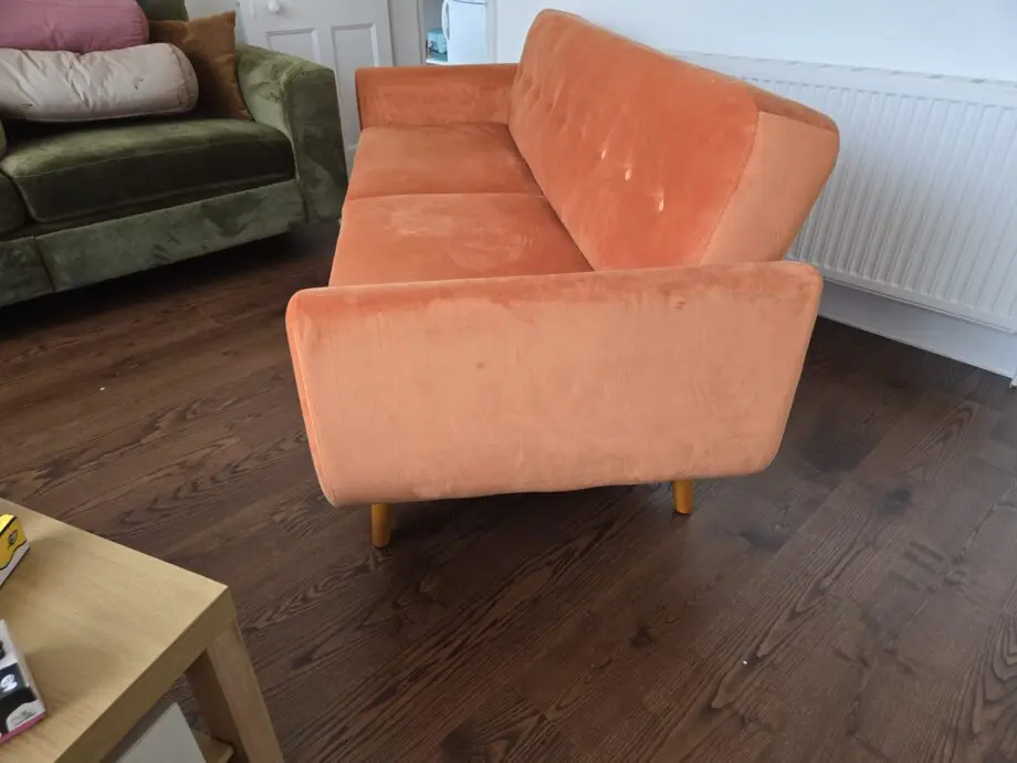 Next - Burnt Orange - "Clarence" - 3 person "click clack" sofa bed