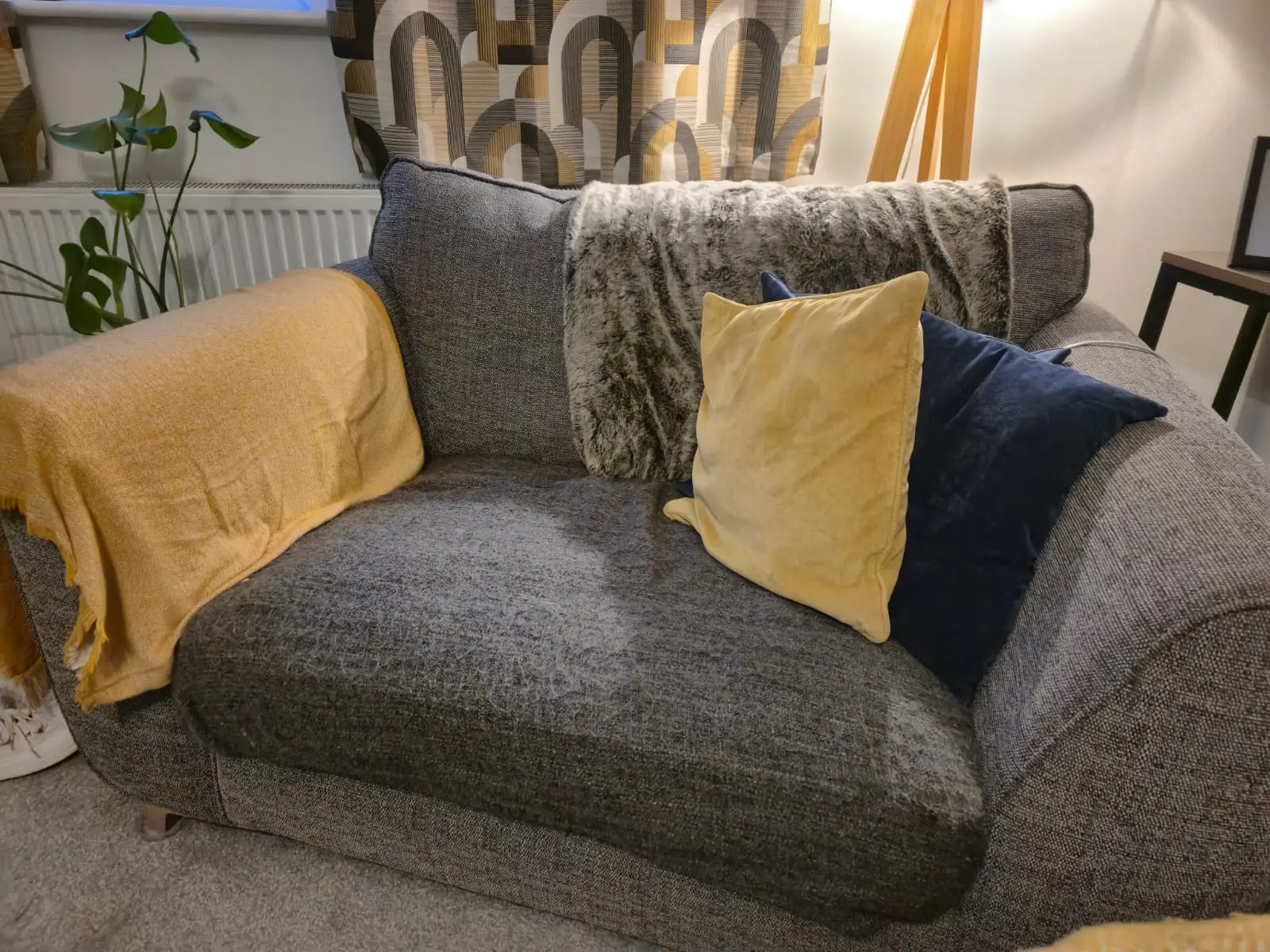 Lee Longlands Charcoal 3 Seater Sofa and Cuddle Chair