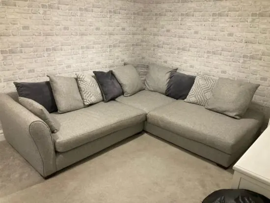 DFS Grey/Silver Hutton Corner Sofa