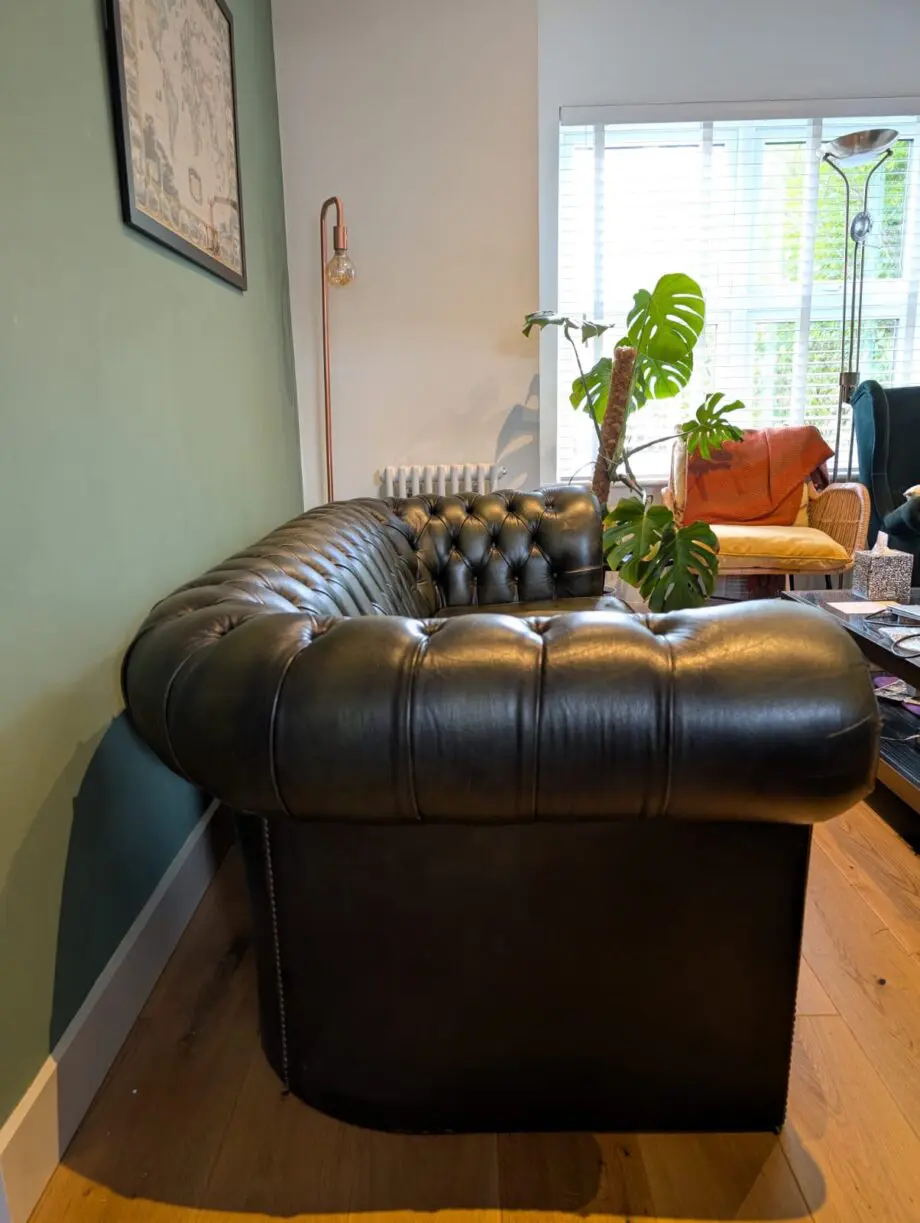 Green chesterfield sofa