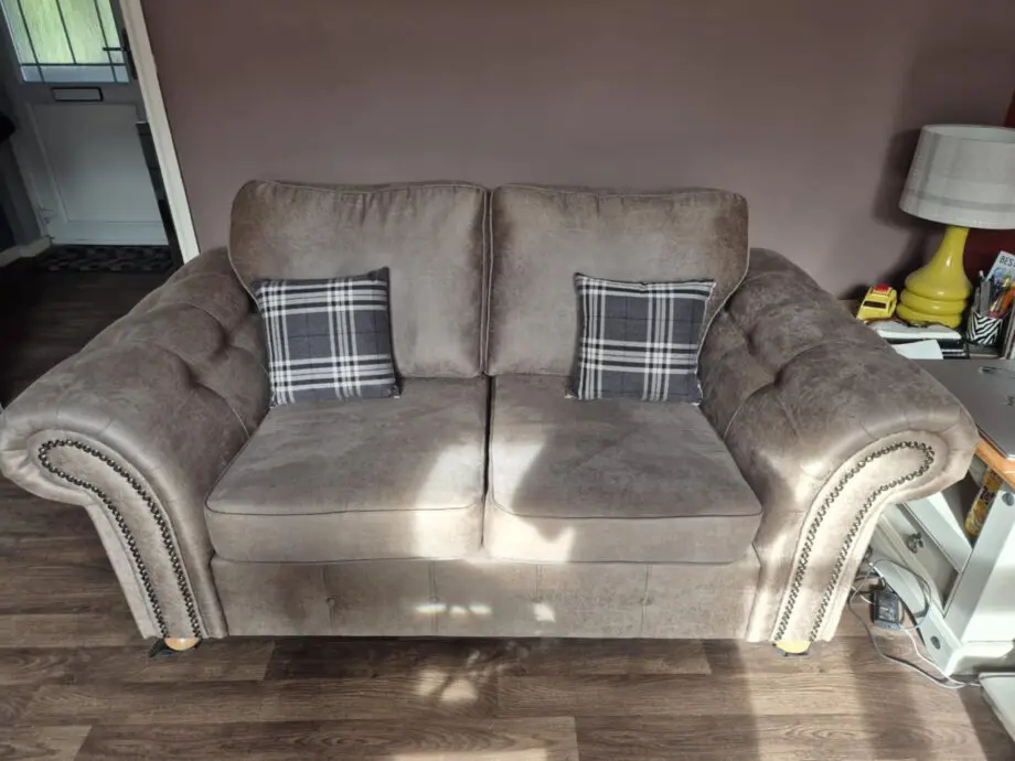 2 FAUX LEATHER SOFAS