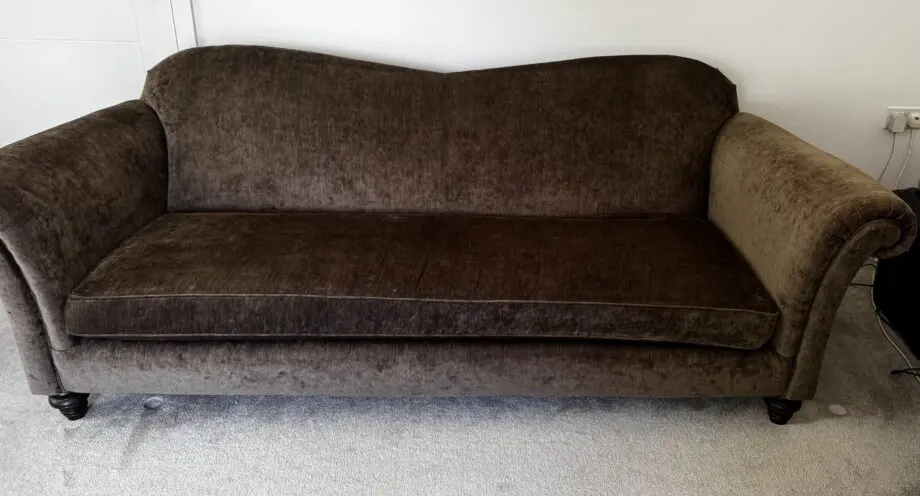 Brown Vintage Retro 3 Seater Sofa