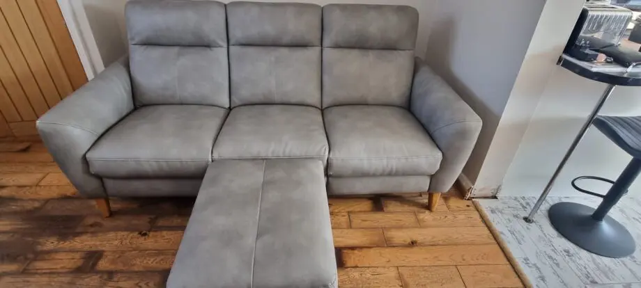Dylan Oxford grey fabric 3 seater electric recliner sofa