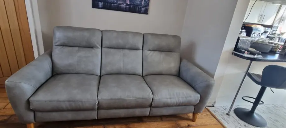 Dylan Oxford grey fabric 3 seater electric recliner sofa