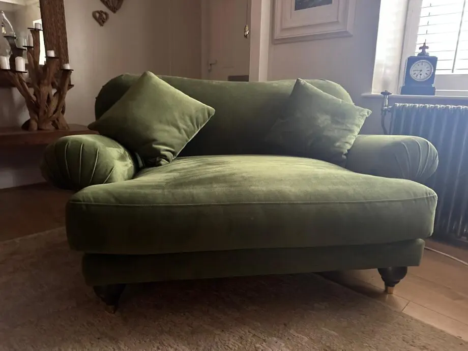 Swoon Willows Loveseat, Fern Green Easy Velvet