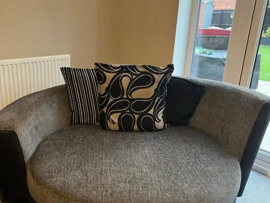 DFS grey cuddler sofa