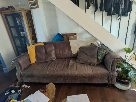 Matte Brown Leather 4 seater DFS Sofa