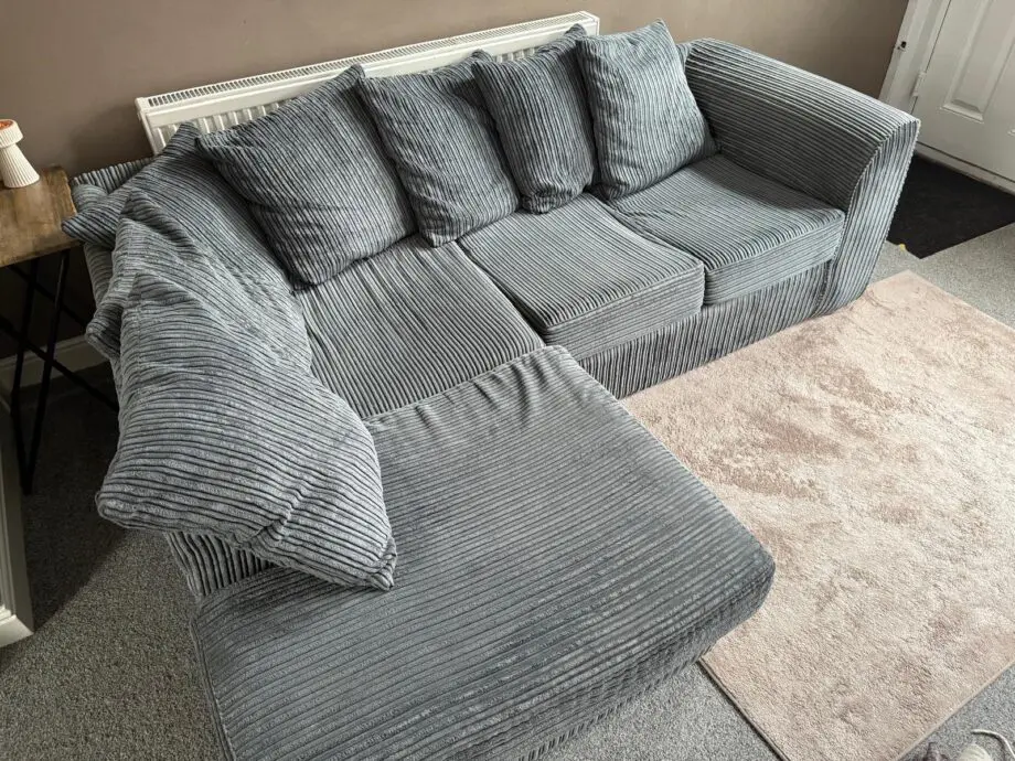 Left Hand Grey Fabric Corner Sofa