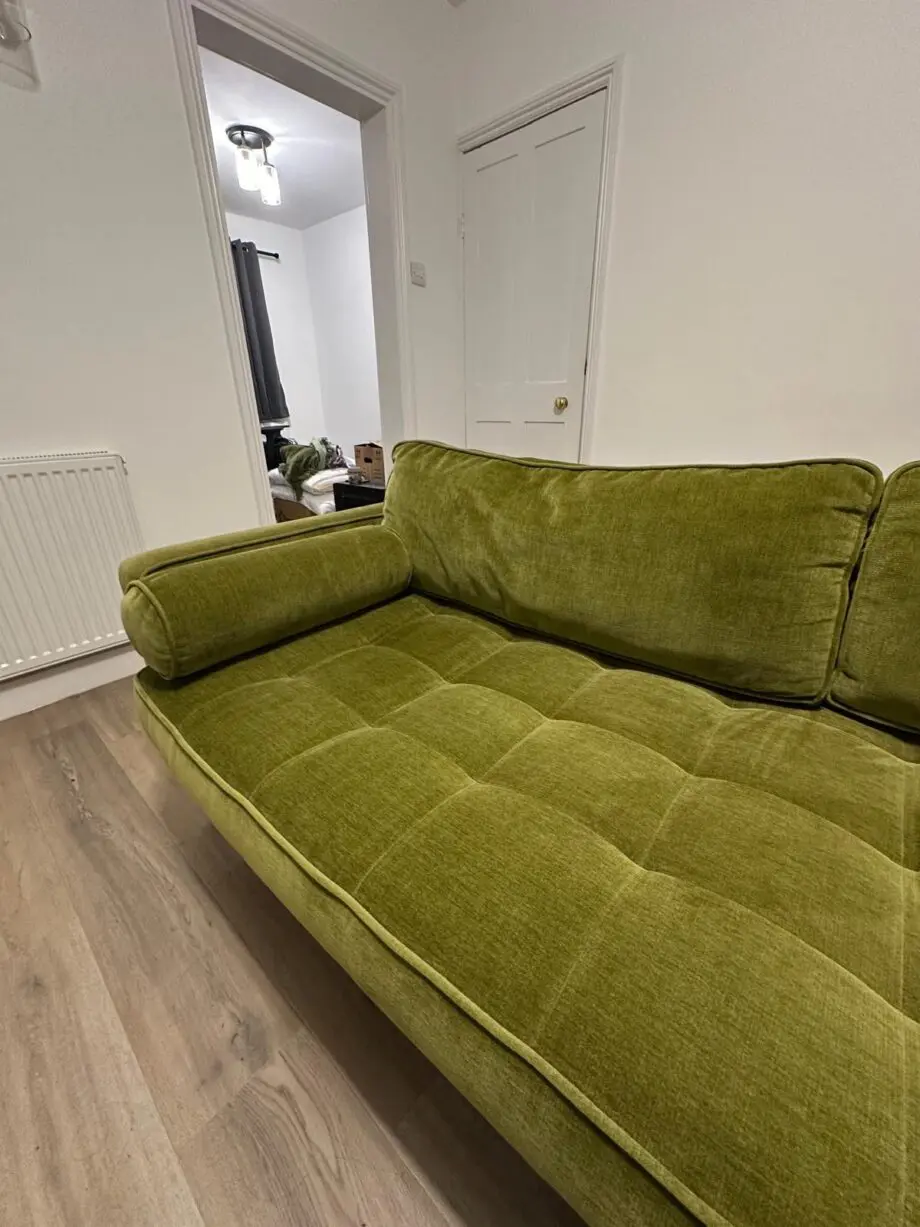 Swyft Model 02 3 seater sofa and Ottaman in Moss Green