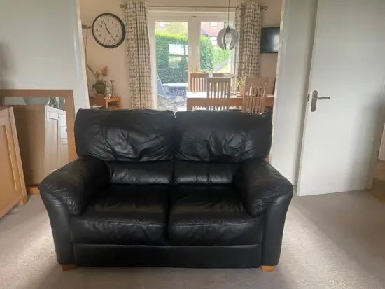 Ikea genuine leather black 2 seater sofa
