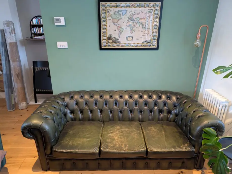 Green chesterfield sofa