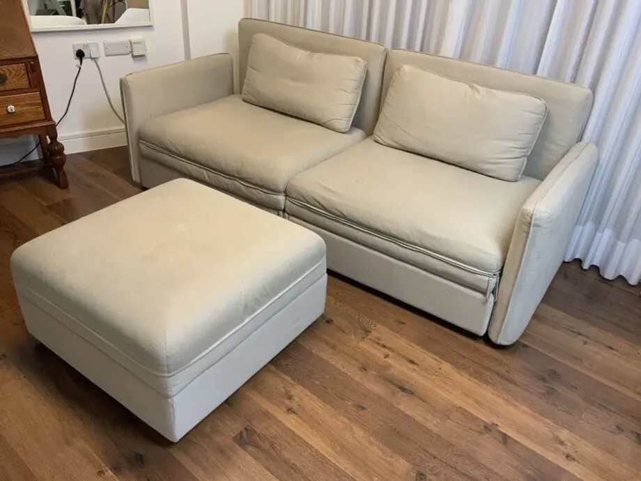 3seat sofa bed with separate storage module (Ikea vallentuna beige)