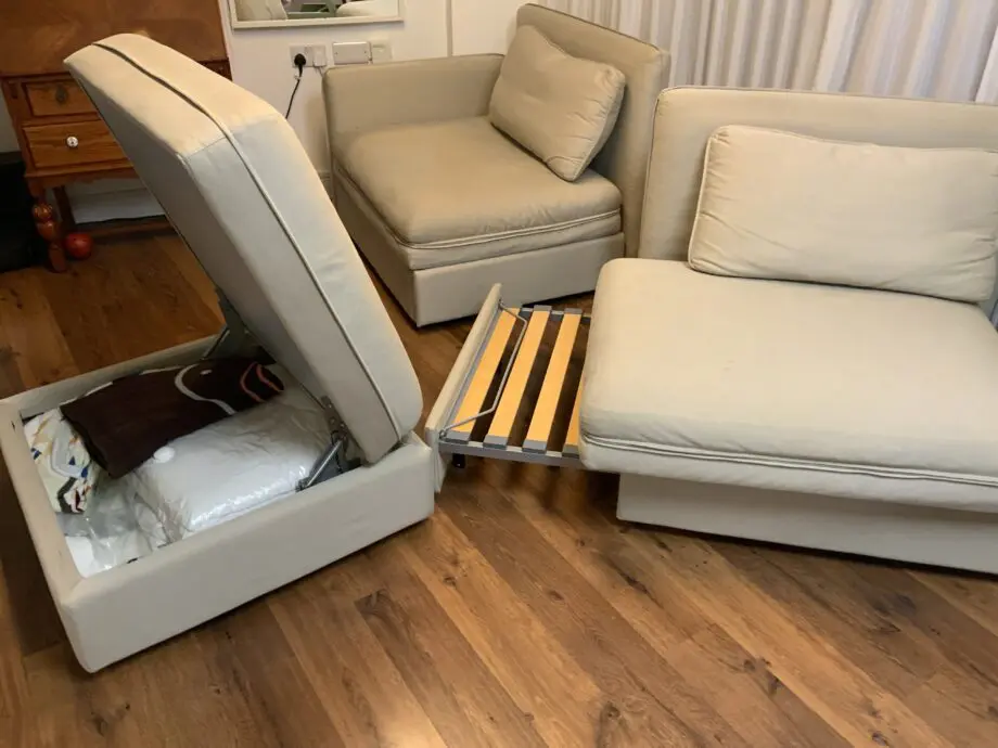 3seat sofa bed with separate storage module (Ikea vallentuna beige)