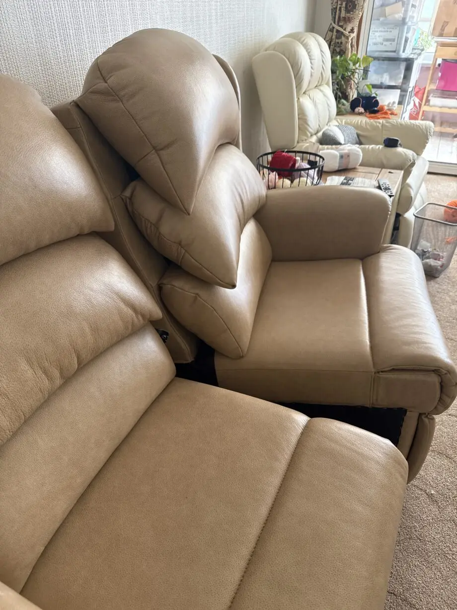 Handmade tan leather 2 seater sofa