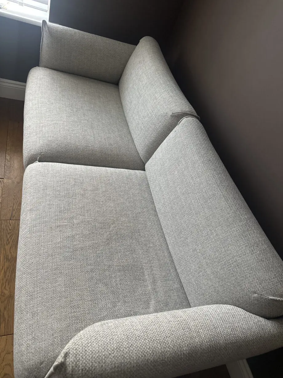 Two grey sofas