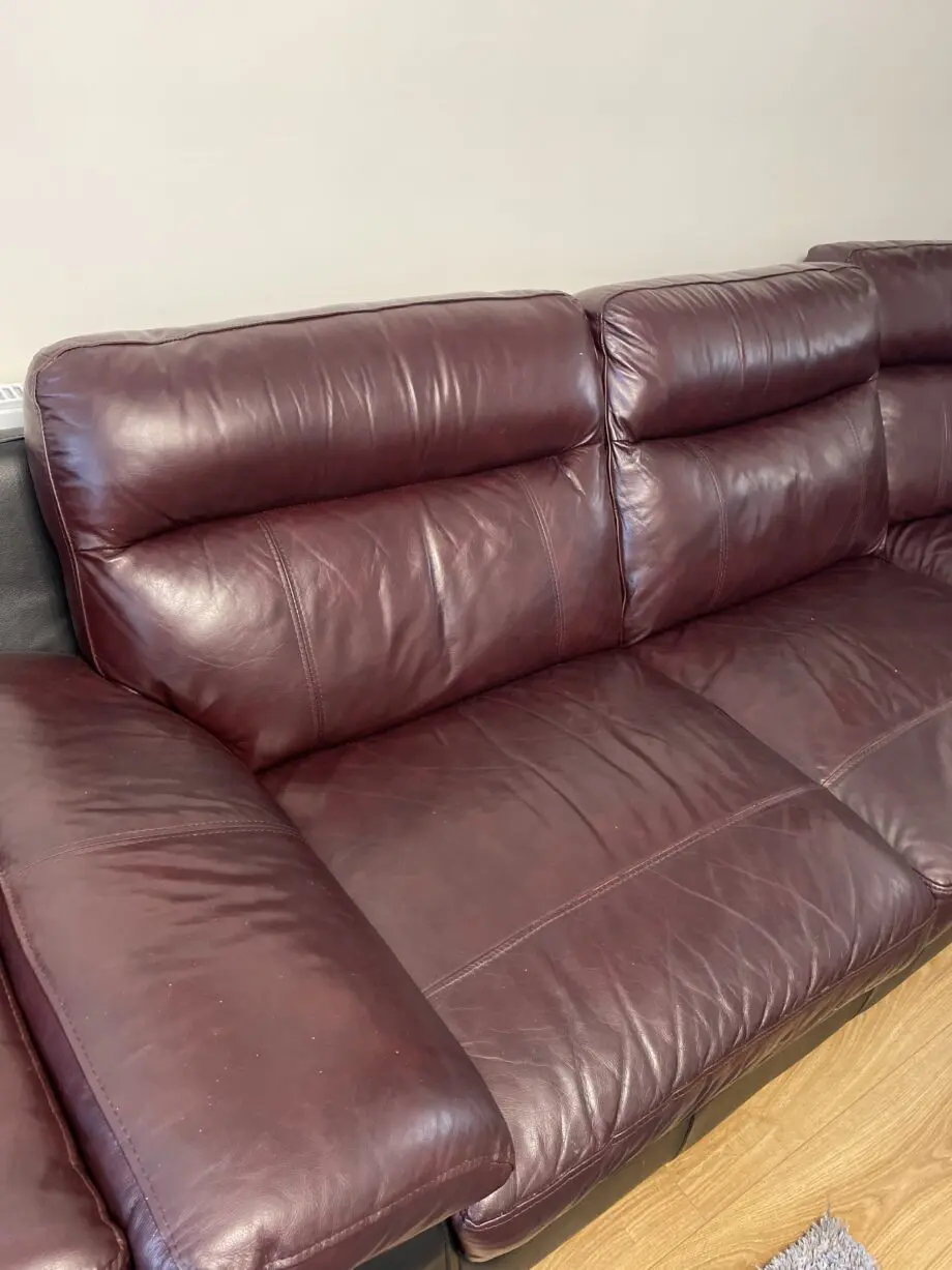 DFS large corner sofa with armchair, footstool and swivel chair in Conker colour
