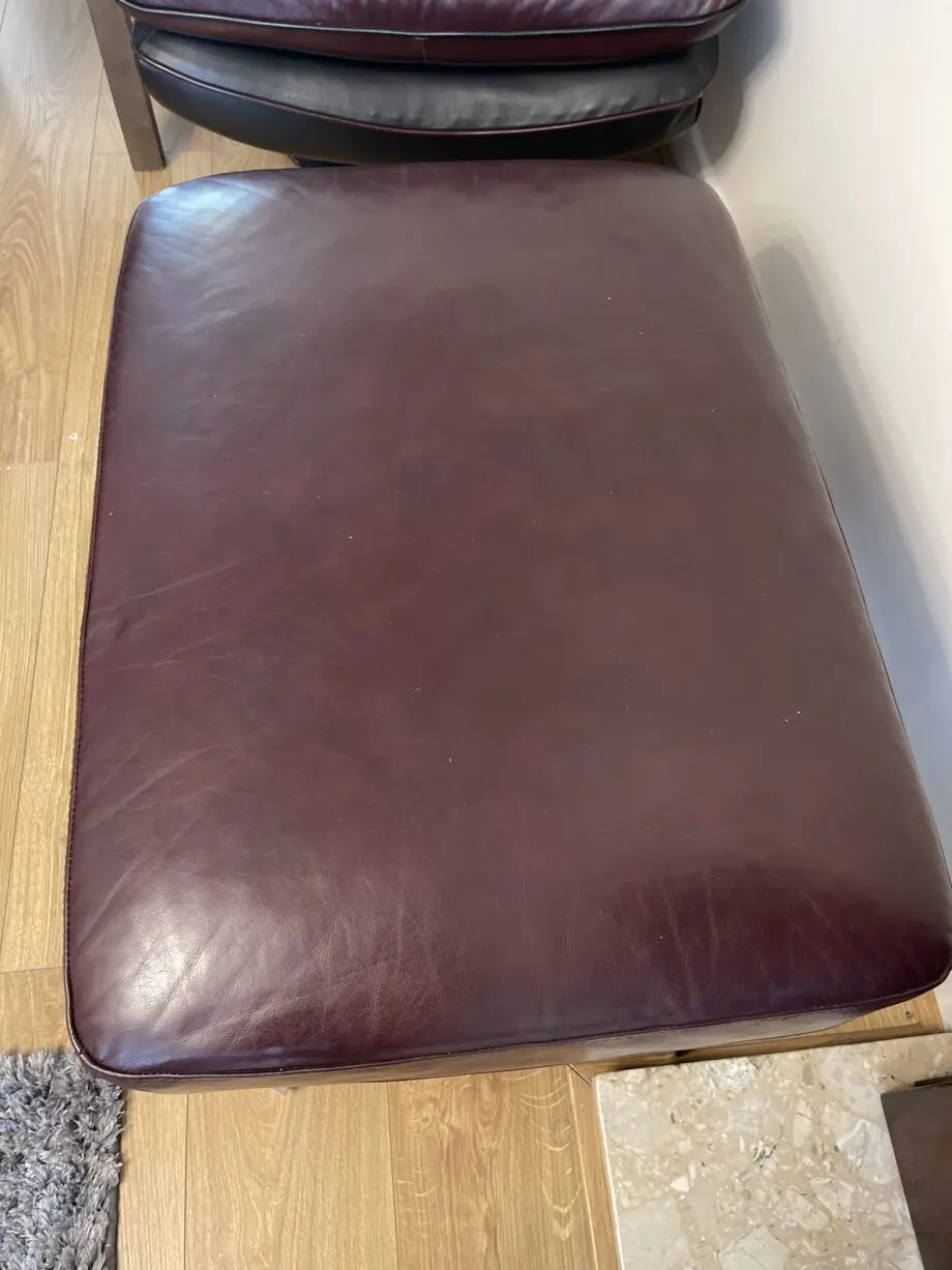 DFS large corner sofa with armchair, footstool and swivel chair in Conker colour