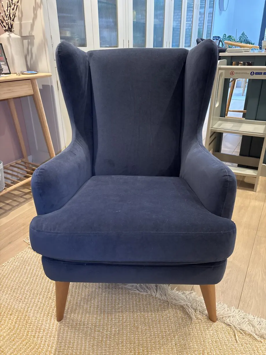 2 x John Lewis Bergen navy armchairs