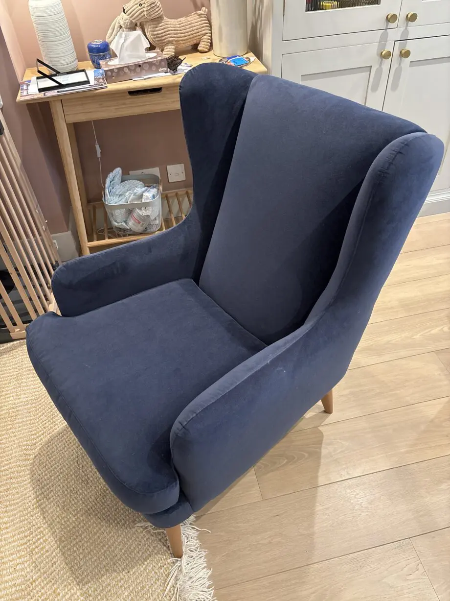 2 x John Lewis Bergen navy armchairs