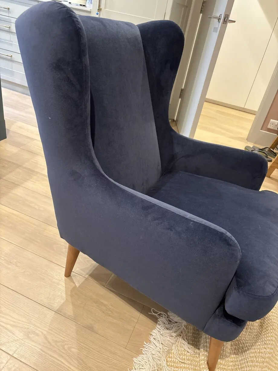 2 x John Lewis Bergen navy armchairs