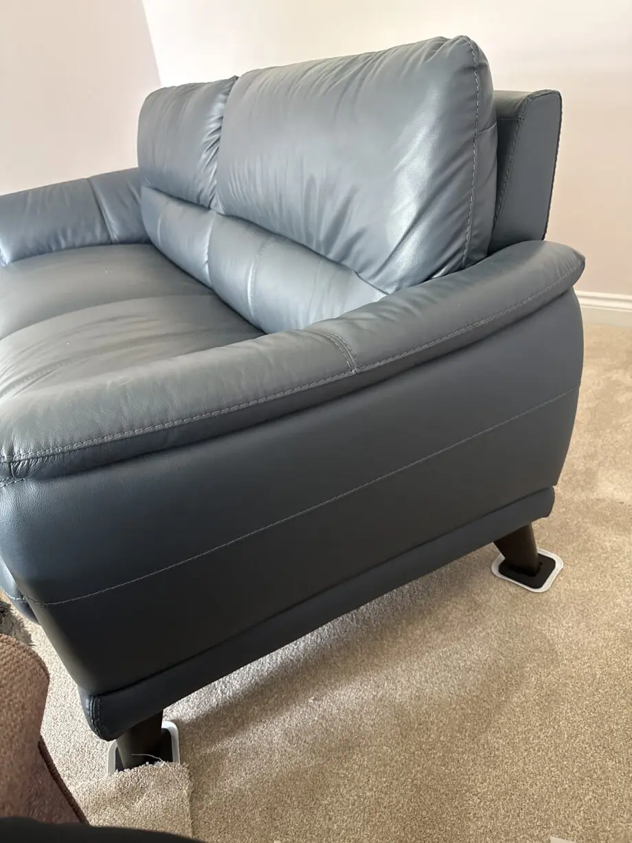 Real leather sofa & foot stool