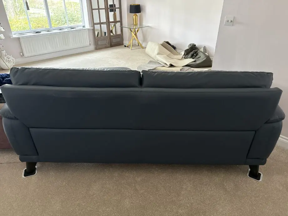 Real leather sofa & foot stool
