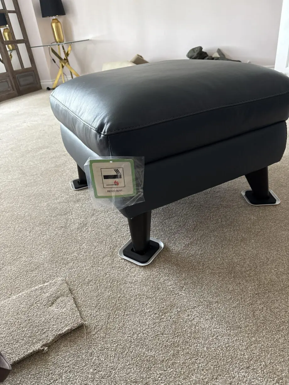 Real leather sofa & foot stool
