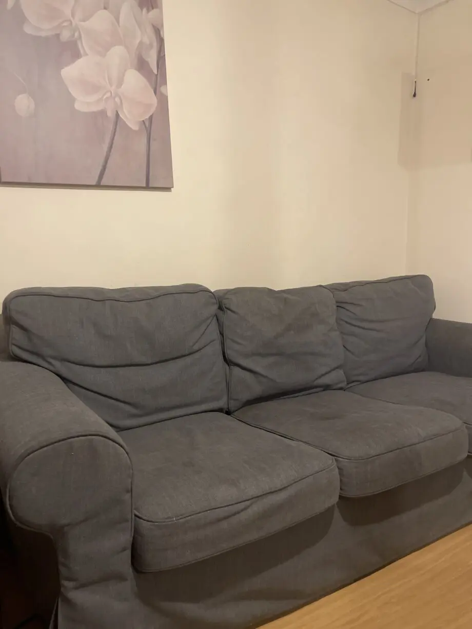 EKTORP 3-seat sofa, Hakebo dark grey