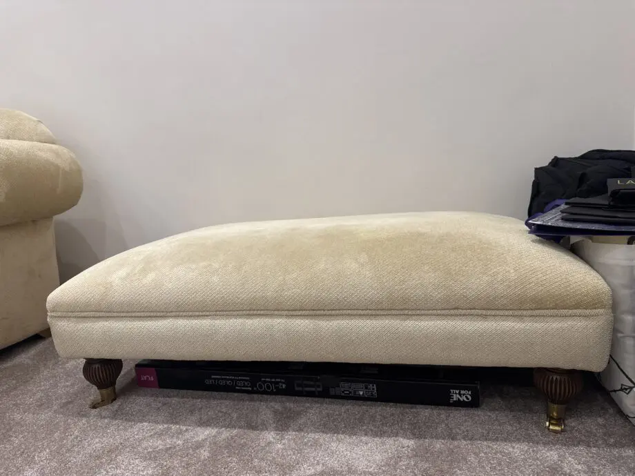 4 Piece Cream DFS Sofa Set with Footstool