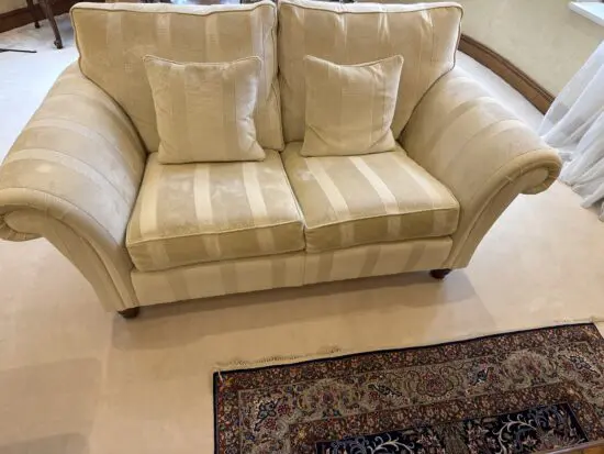 Designer sofas that been bought from Harrods department store in London