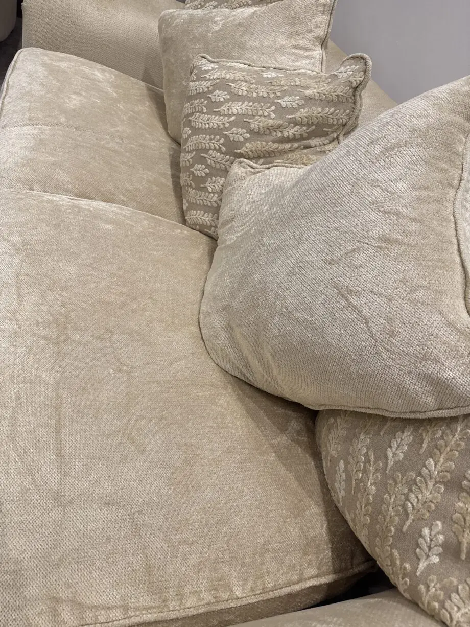4 Piece Cream DFS Sofa Set with Footstool