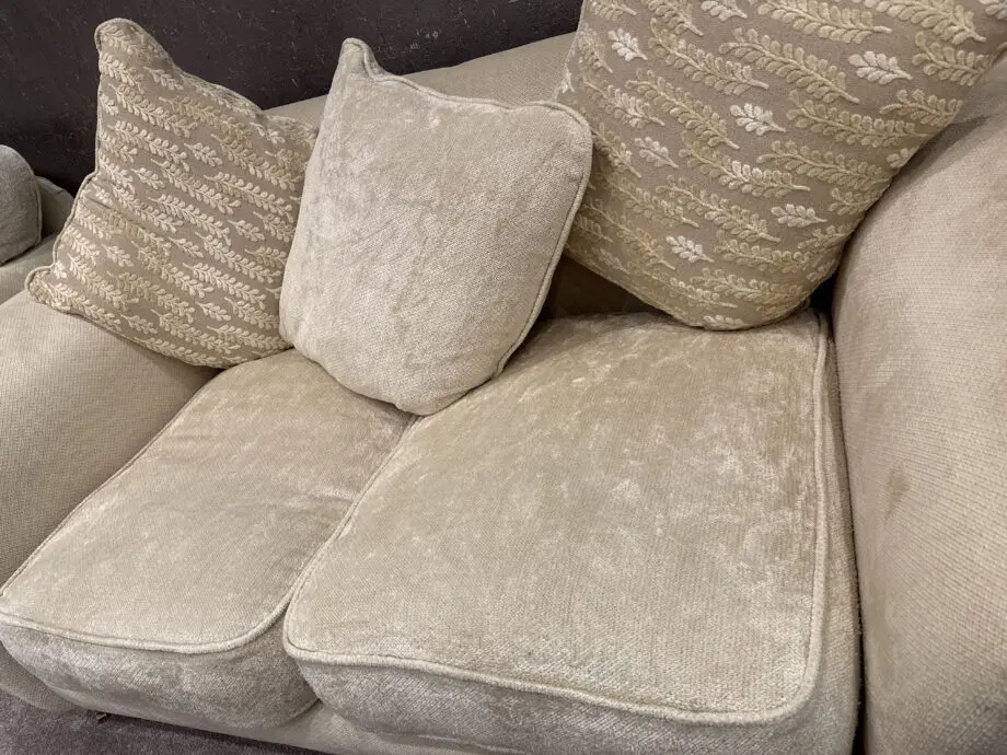4 Piece Cream DFS Sofa Set with Footstool